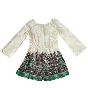 City Halo Paisley Print Playsuit Romper Size Medium Boho Festival Colorful Party